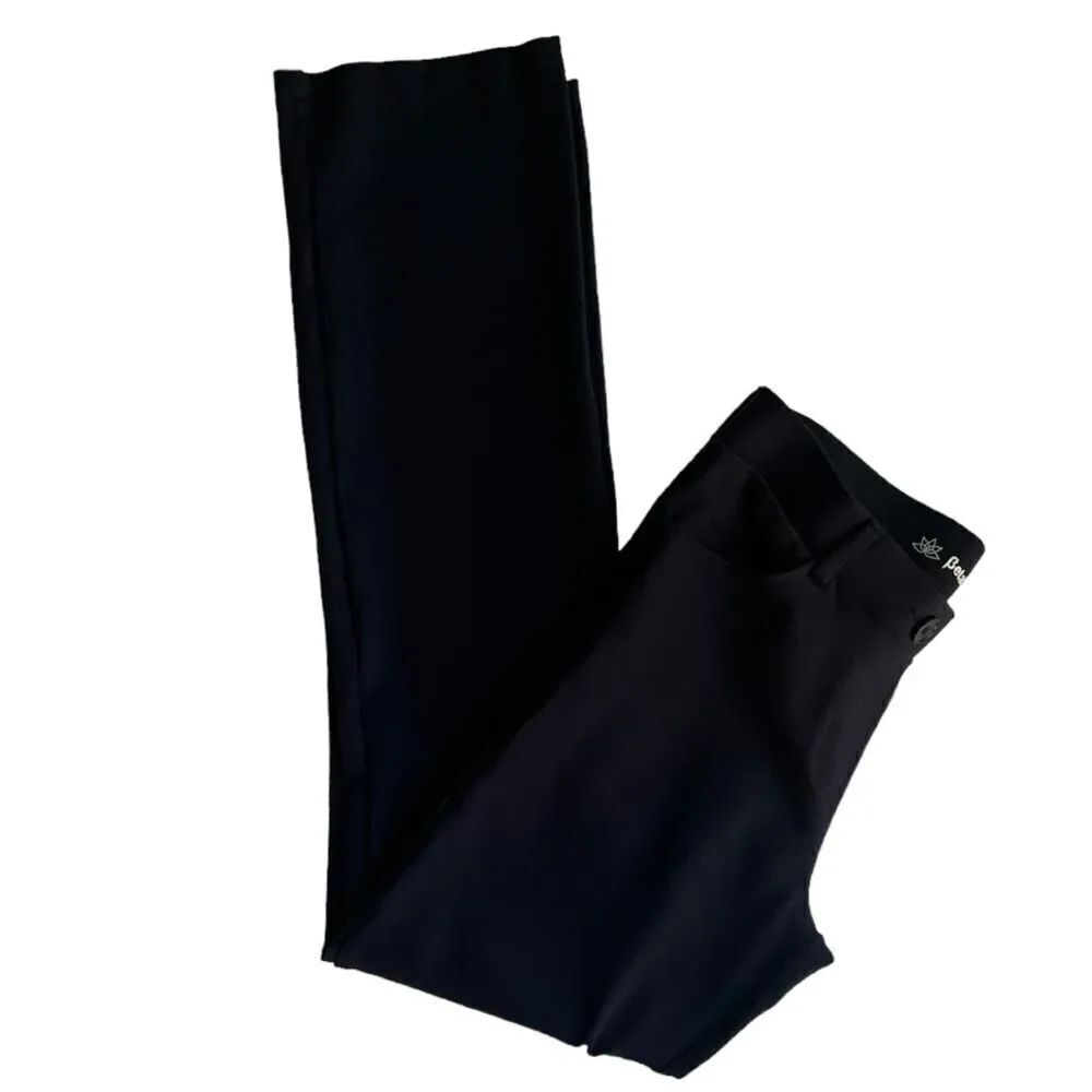 Betabrand Classic Straight Leg Dress Yoga Navy Blue Pants sz M